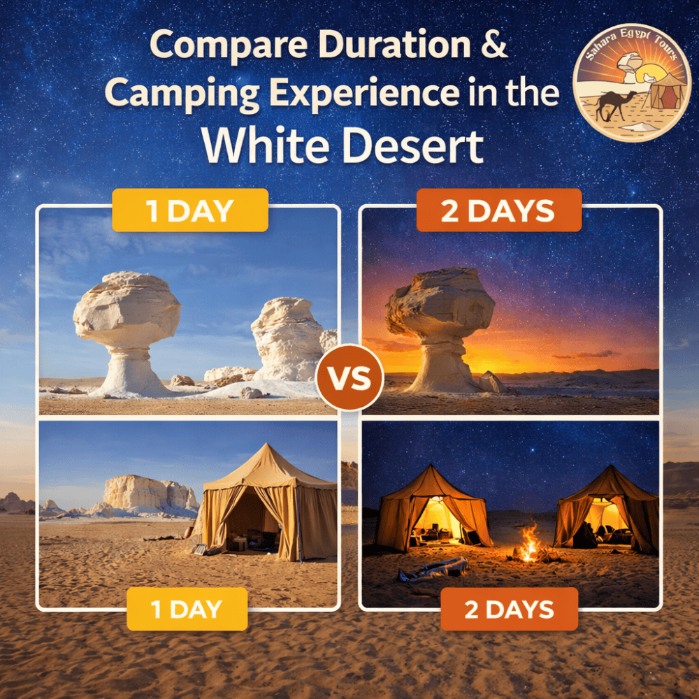 white desert 1 day VS white desert 2 Days, Sahara egypt tours