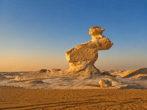 Desert monument at golden hour