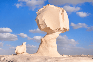 Desert rock formations under clear skies