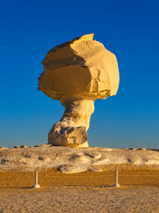 Golden hour at desert rock formation