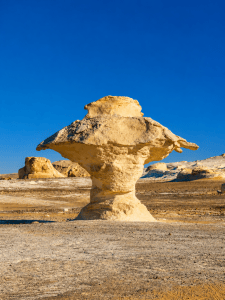 Mushroom rock in the desert landscape